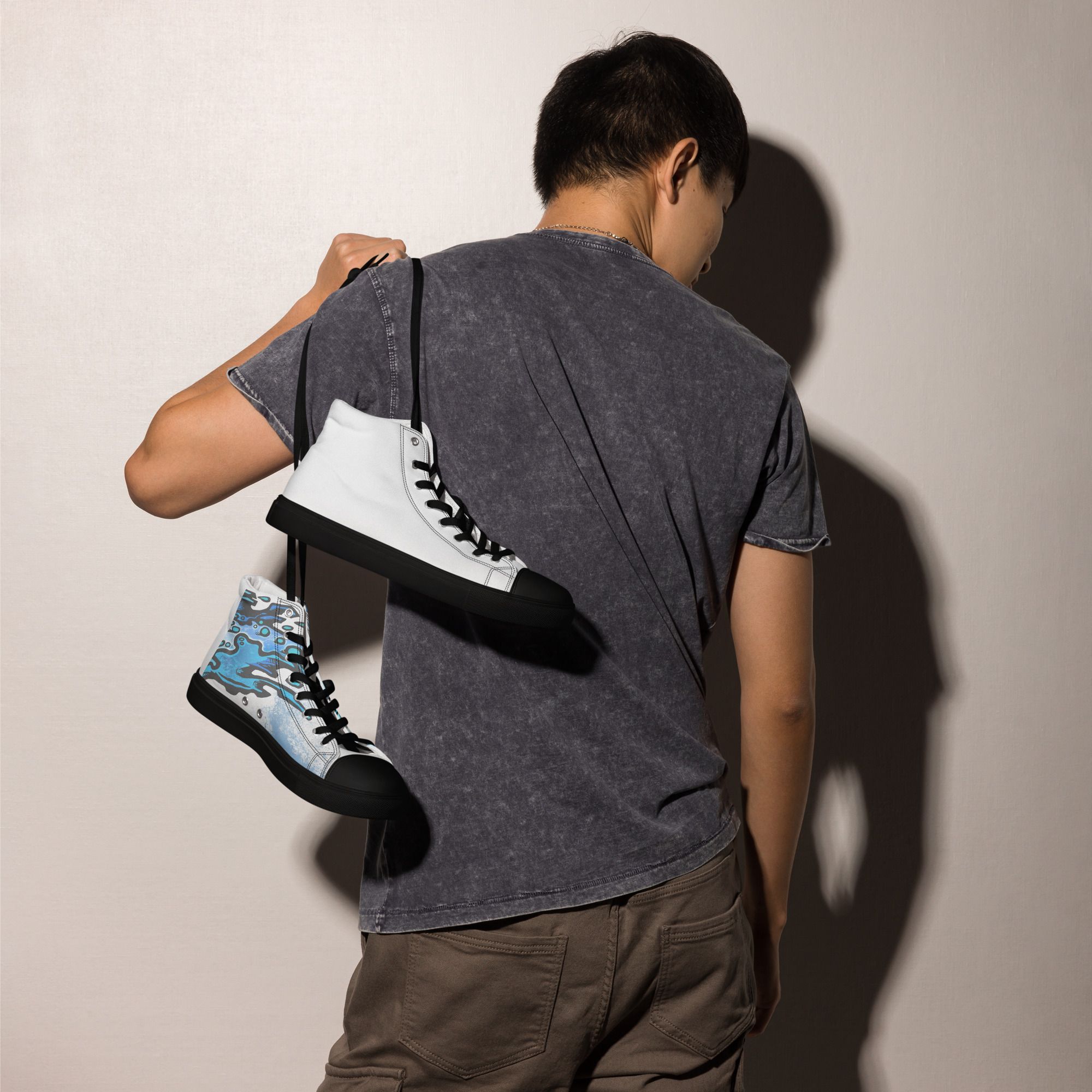 STING RAY Men’s high top canvas shoes - Image 3