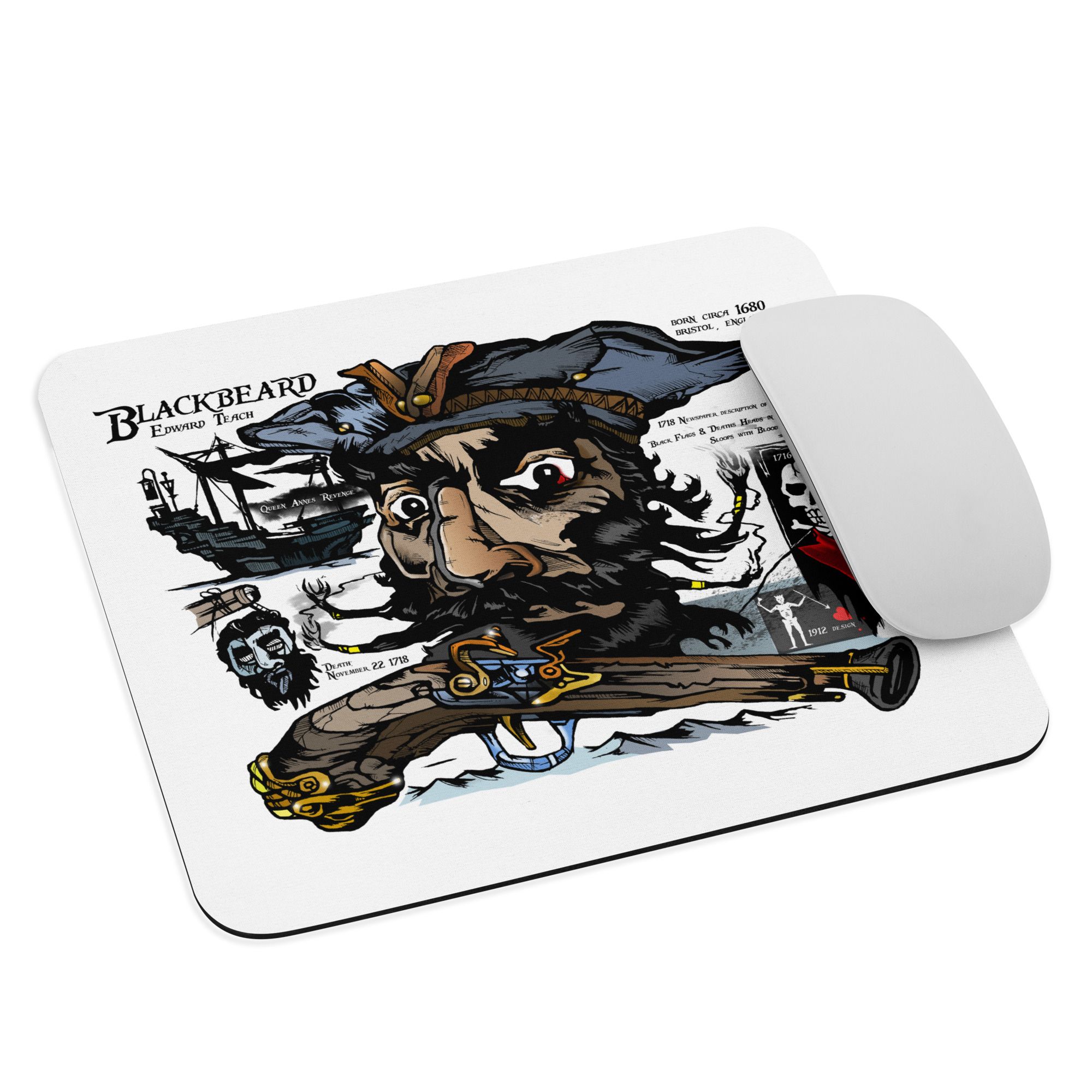 Blackbeard Pyrate Mouse pad